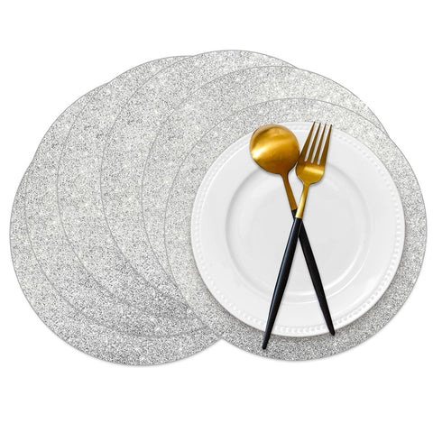 Datyiiha manteles plateados de 14'' con brillo para bodas y banquetes