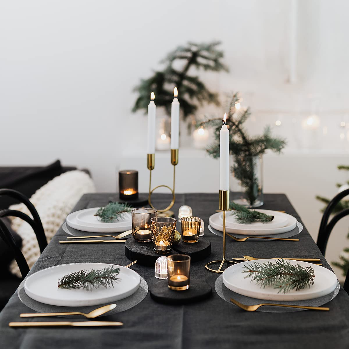 Manteles redondos Datyiiha de 14 pulgadas para decoraciones brillantes
