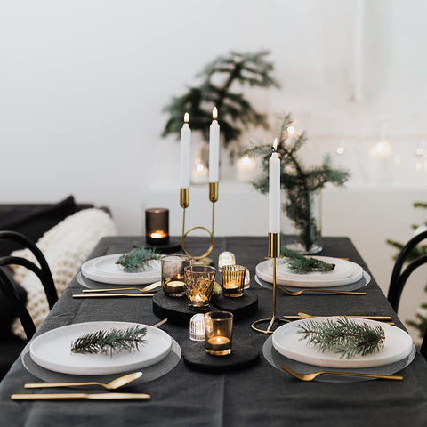 Manteles redondos Datyiiha de 14 pulgadas para decoraciones brillantes