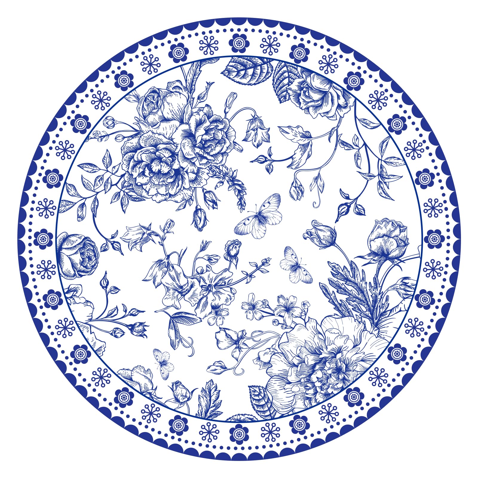 Datyiiha mantel individual azul floral para decorar mesas en cenas elegantes