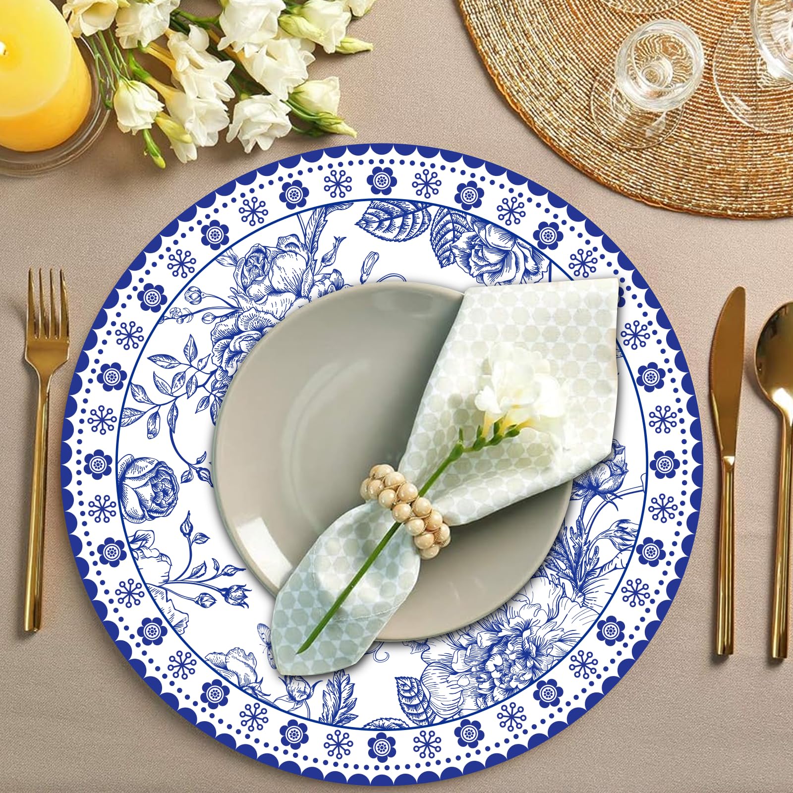 Datyiiha mantel individual para bodas y banquetes, aporta toque floral