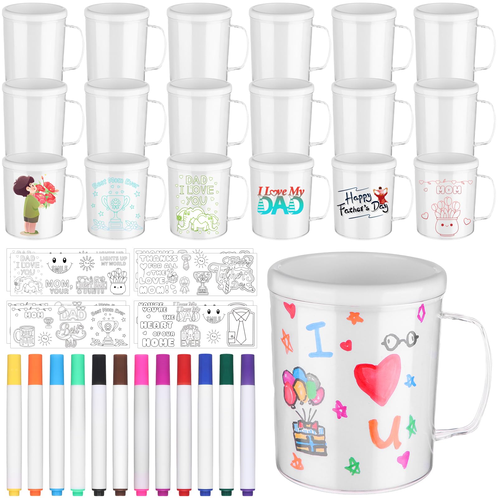 Taza DAVAXI 8 oz para pintar, ideal como regalo y para manualidades.