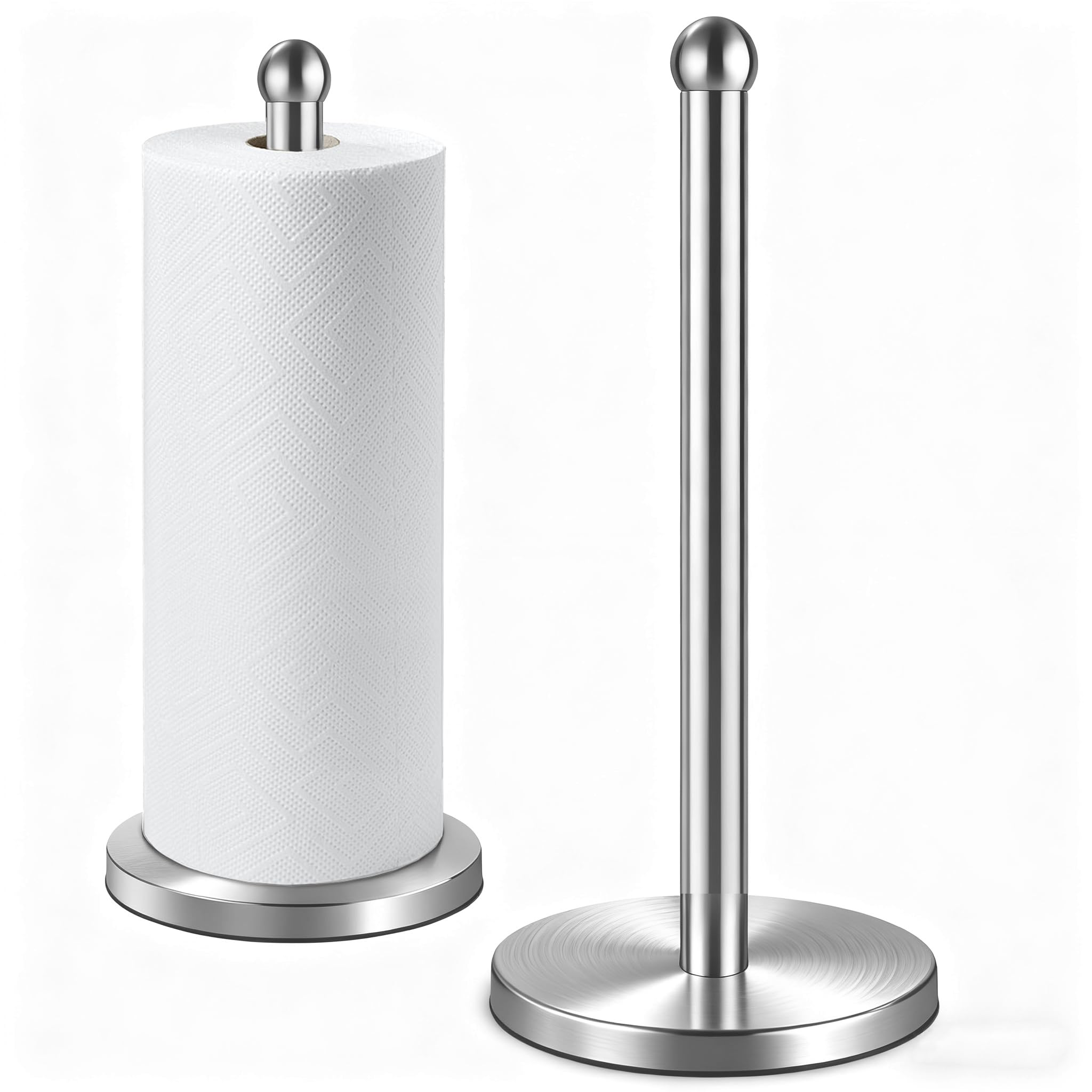 DAWNER portarrollos de cocina vertical, acero inoxidable, ideal para encimera.