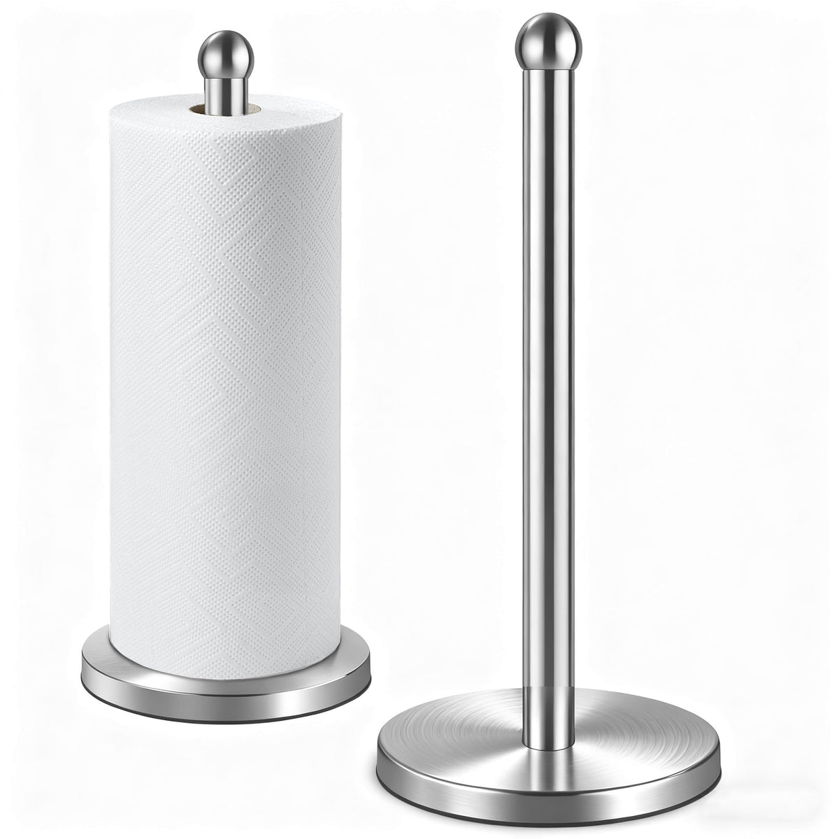 DAWNER portarrollos de cocina vertical, acero inoxidable, ideal para encimera.
