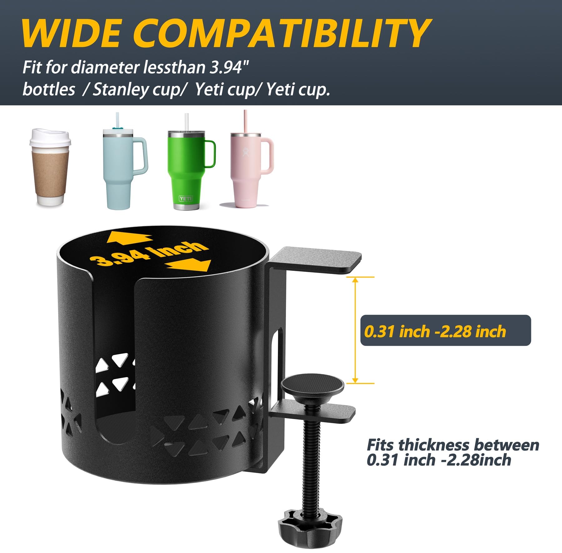 Dawolrp diseño en U, compatible con tazas con o sin asa.
