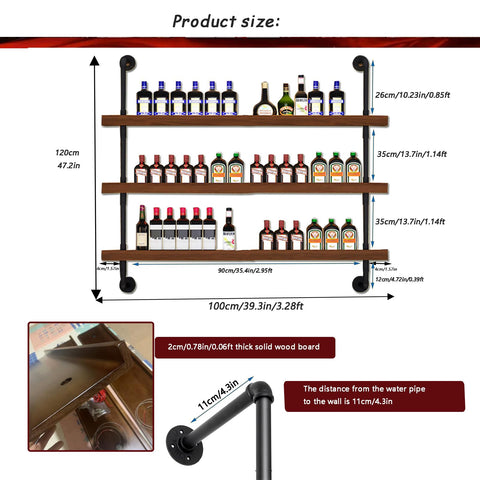 Dawselod estante de tres niveles para botellas, organización clara.