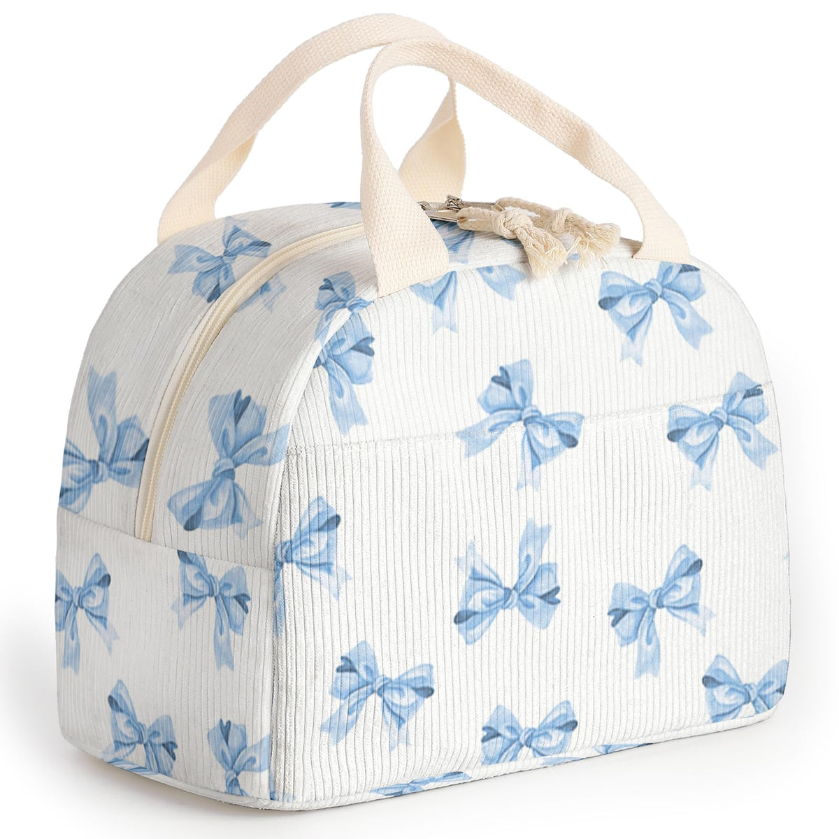 Dawuyu bolsa de almuerzo para mujer con lazo azul, ideal para uso diario
