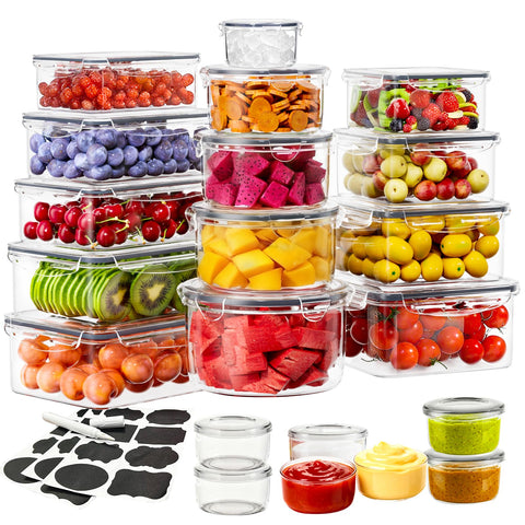 Dayacoco-juego 52 recipientes rectangulares tapas, ideales para organización de comidas y control de porciones