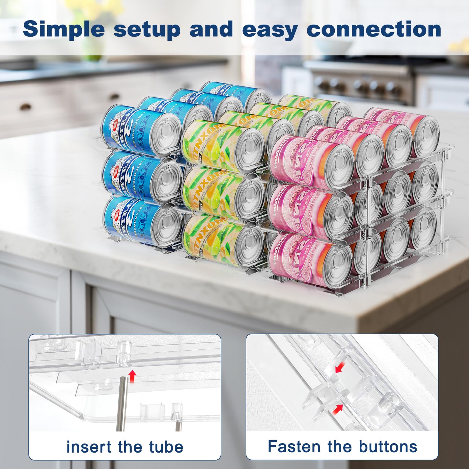 Organizador Dayacoco de latas transparente para ver contenidos de un vistazo