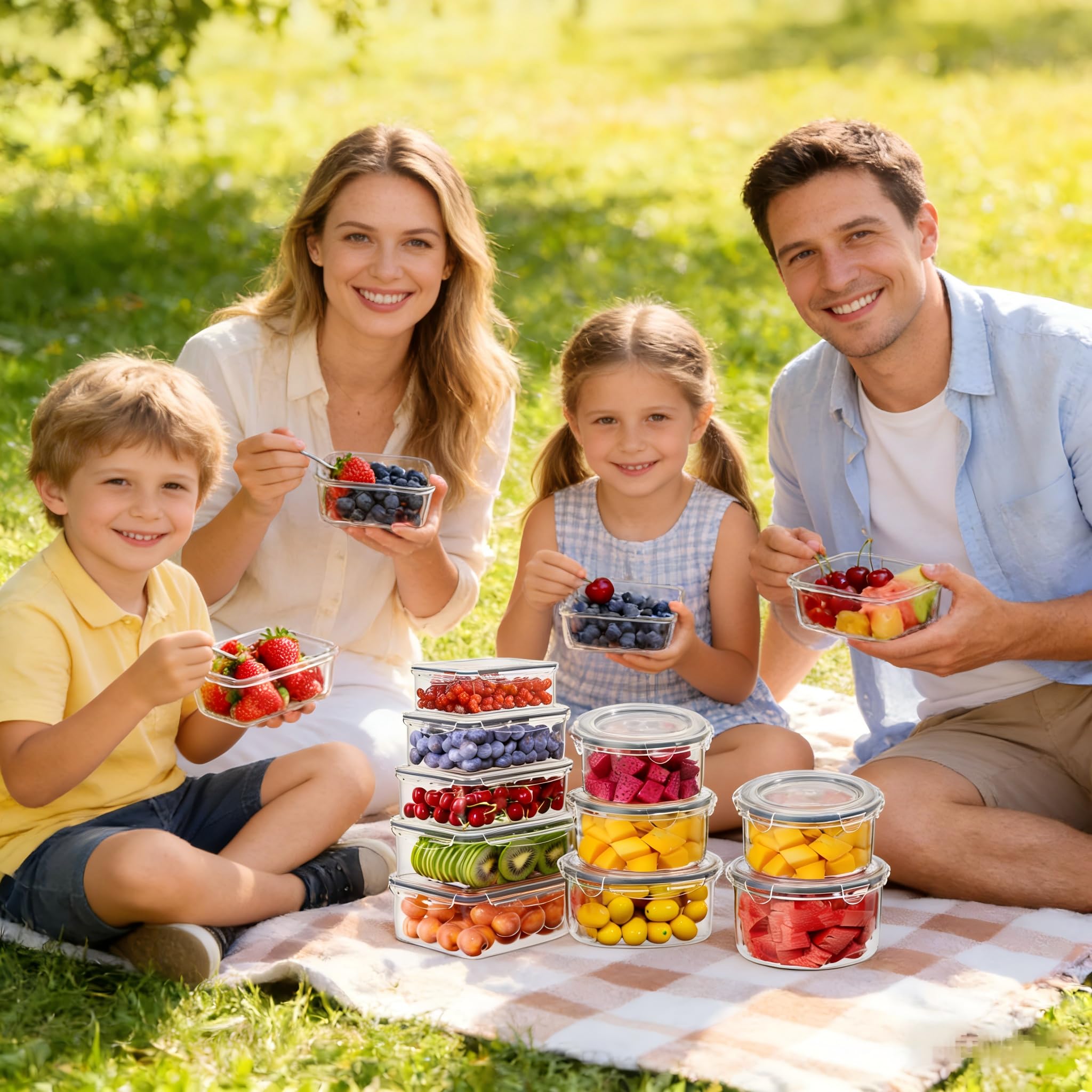 Dayacoco recipientes cuadrados tapas, vistos transparentes para ver alimentos y mantener orden