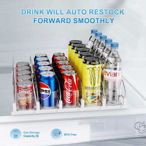 Dayacoco uso versatil para nevera, mostradores y despensa, bebidas ordenadas.