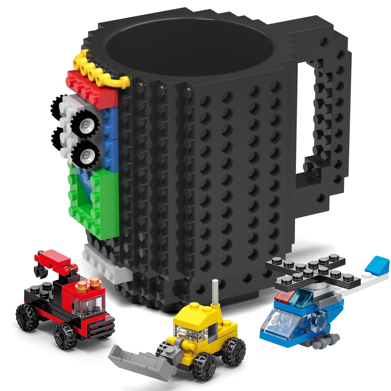 DAYMOO taza con bloques 2 en 1 para crear modelos mientras bebes