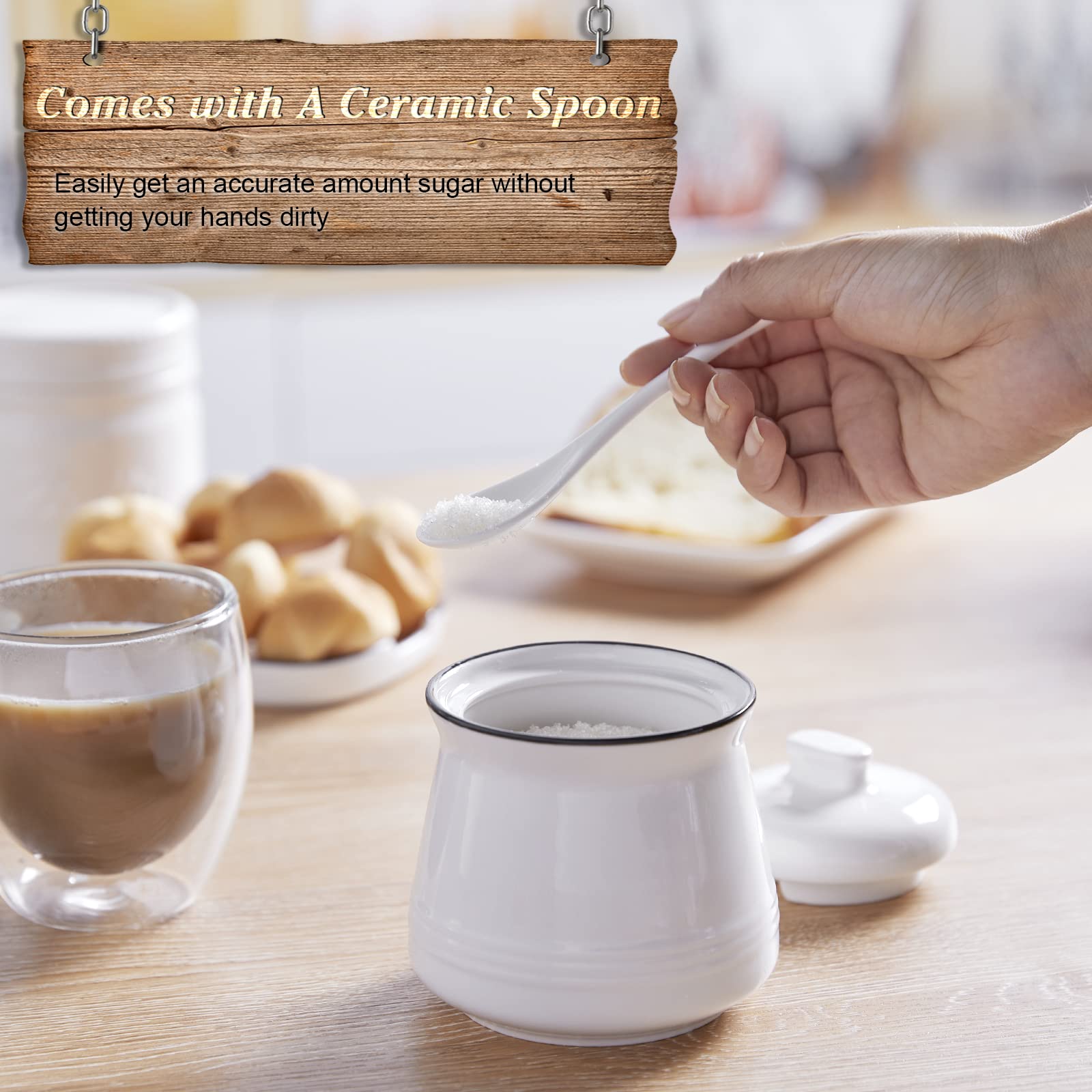  DAYYET cerámica blanca con textura, estilo campo moderno para la cocina.