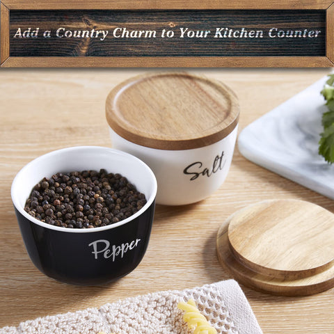 DAYYET tapa de madera acacia para olla de sal y pimienta, mantiene la frescura.