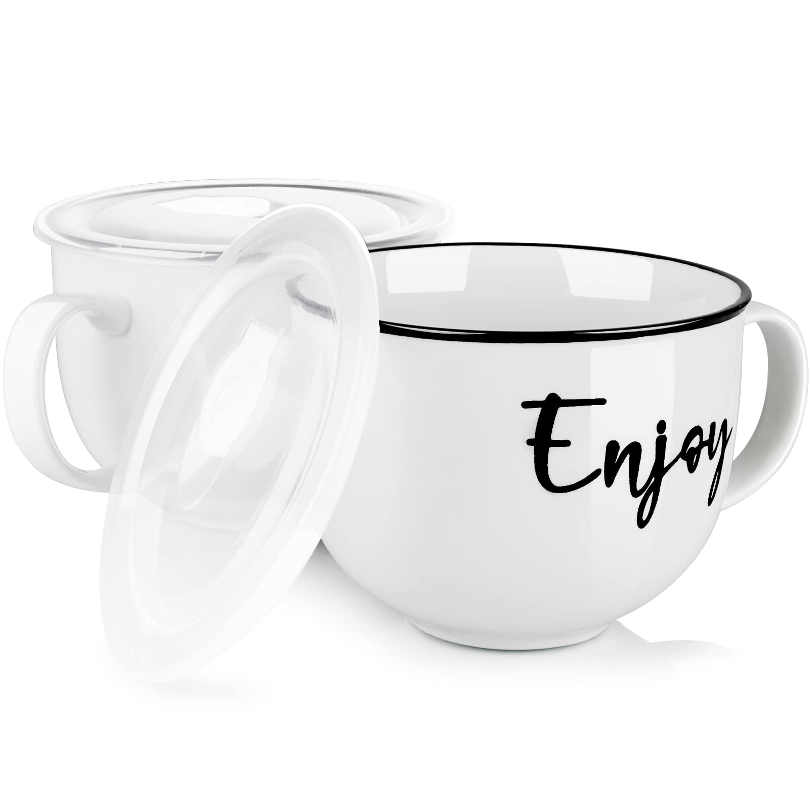 Taza DAYYET para sopa con asas y tapa ventilada mantiene caliente