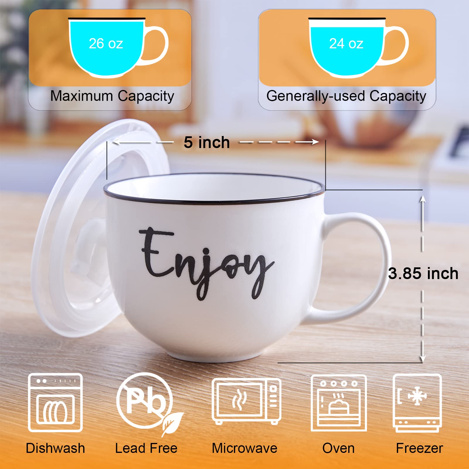 DAYYET taza grande con diseño country para cocina moderna