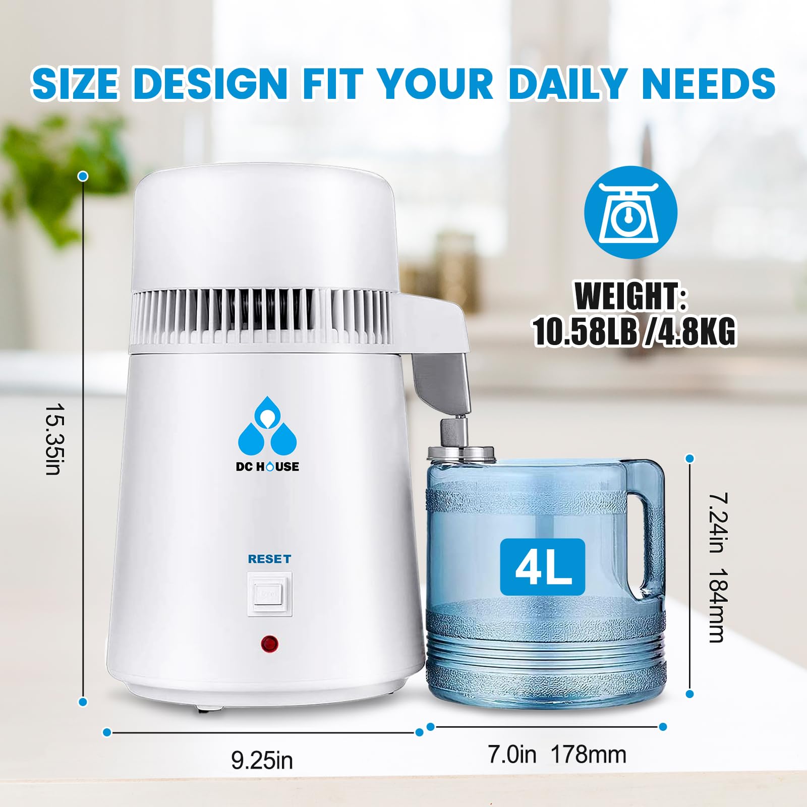 dc house destiladora de agua 1 galón ideal para cafetera.