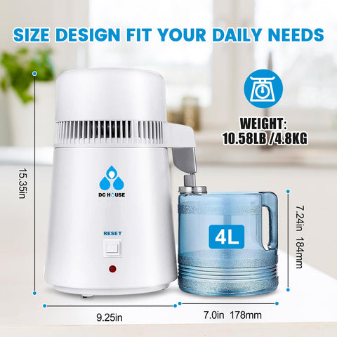dc house destiladora de agua 1 galón ideal para cafetera.
