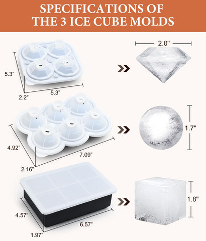 Cubos de hielo cuadrados DclobTop para bebidas frías con presentación pulida.