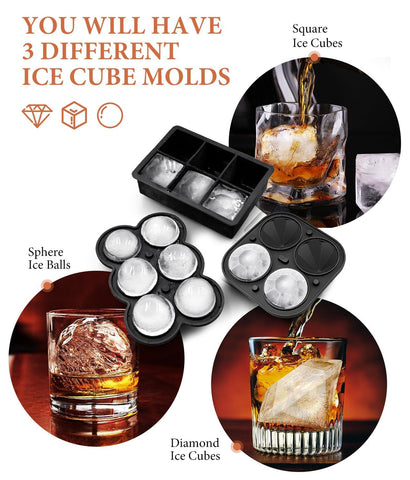 Hielo en forma diamante DclobTop para realzar cócteles y bebidas.