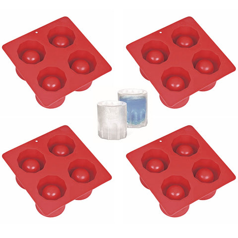 DD-life moldes de silicona para chupitos rojos, 4 cavidades, fáciles de desmoldar.