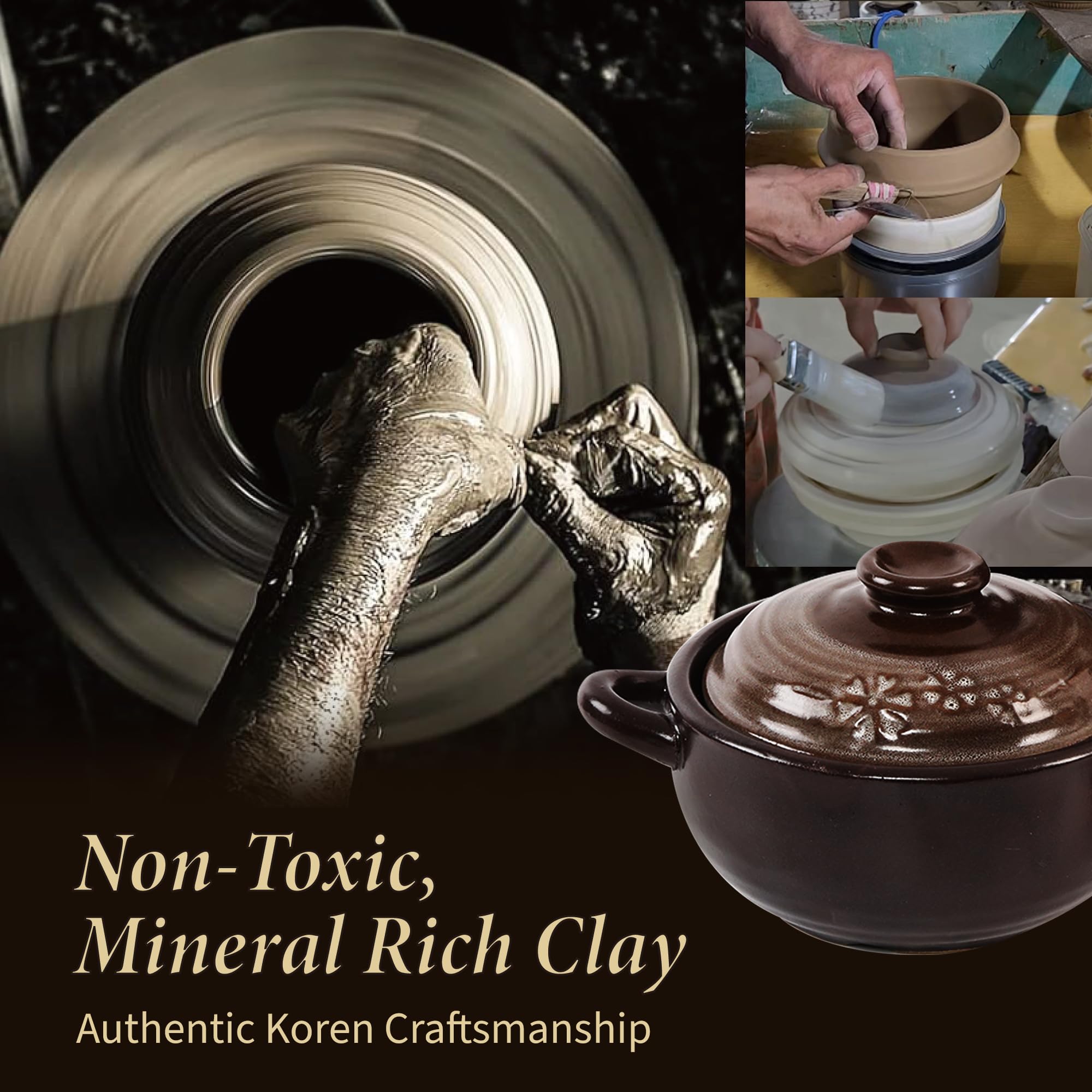 DDasiBowl olla tipo onggi para cocina coreana tradicional
