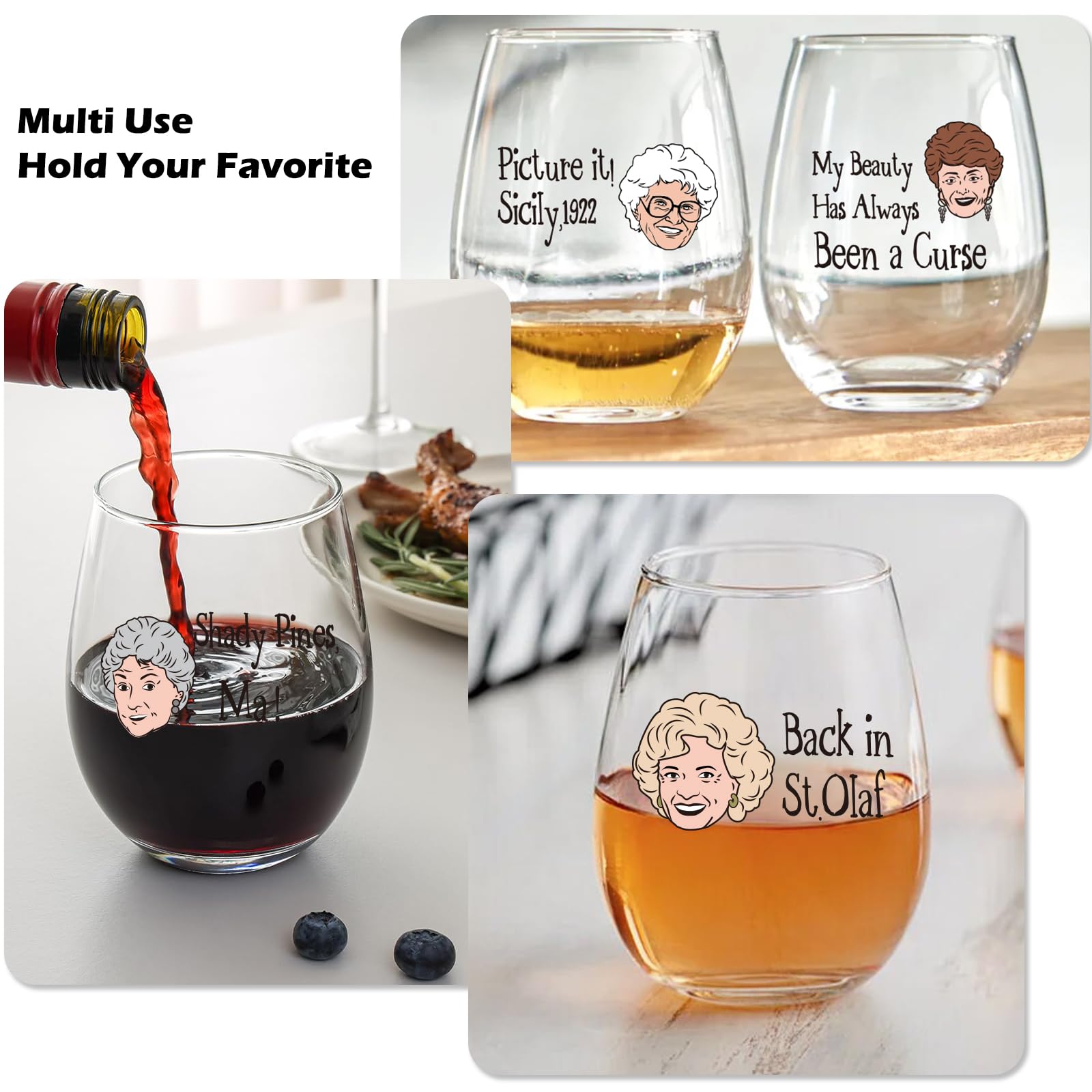 DDDDXO conjunto de 4 copas, regalo ideal para fiestas y celebraciones.