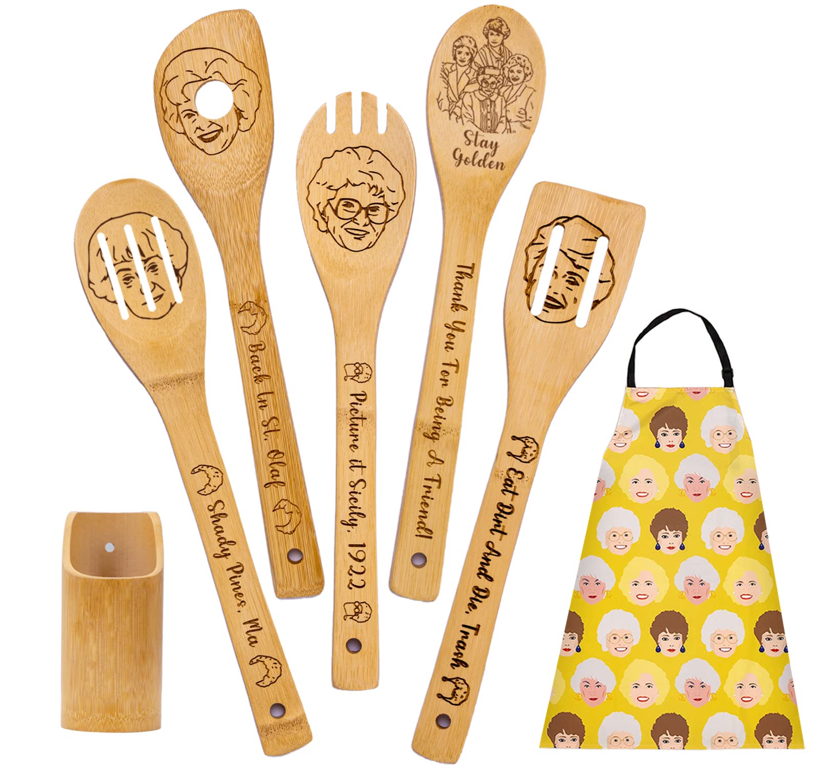 La marca DDDDXO presenta el set de cucharas de bambú doradas para cocinar con estilo.