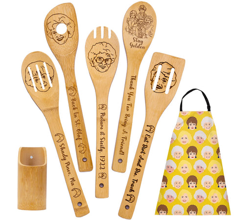 La marca DDDDXO presenta el set de cucharas de bambú doradas para cocinar con estilo.