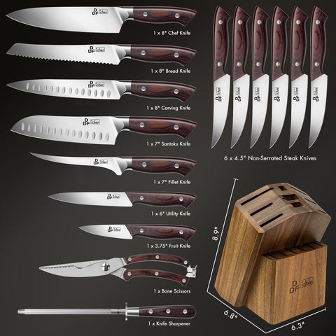 Cuchillo chef de 8 pulgadas DDF iohEF para cortes precisos en la cocina.