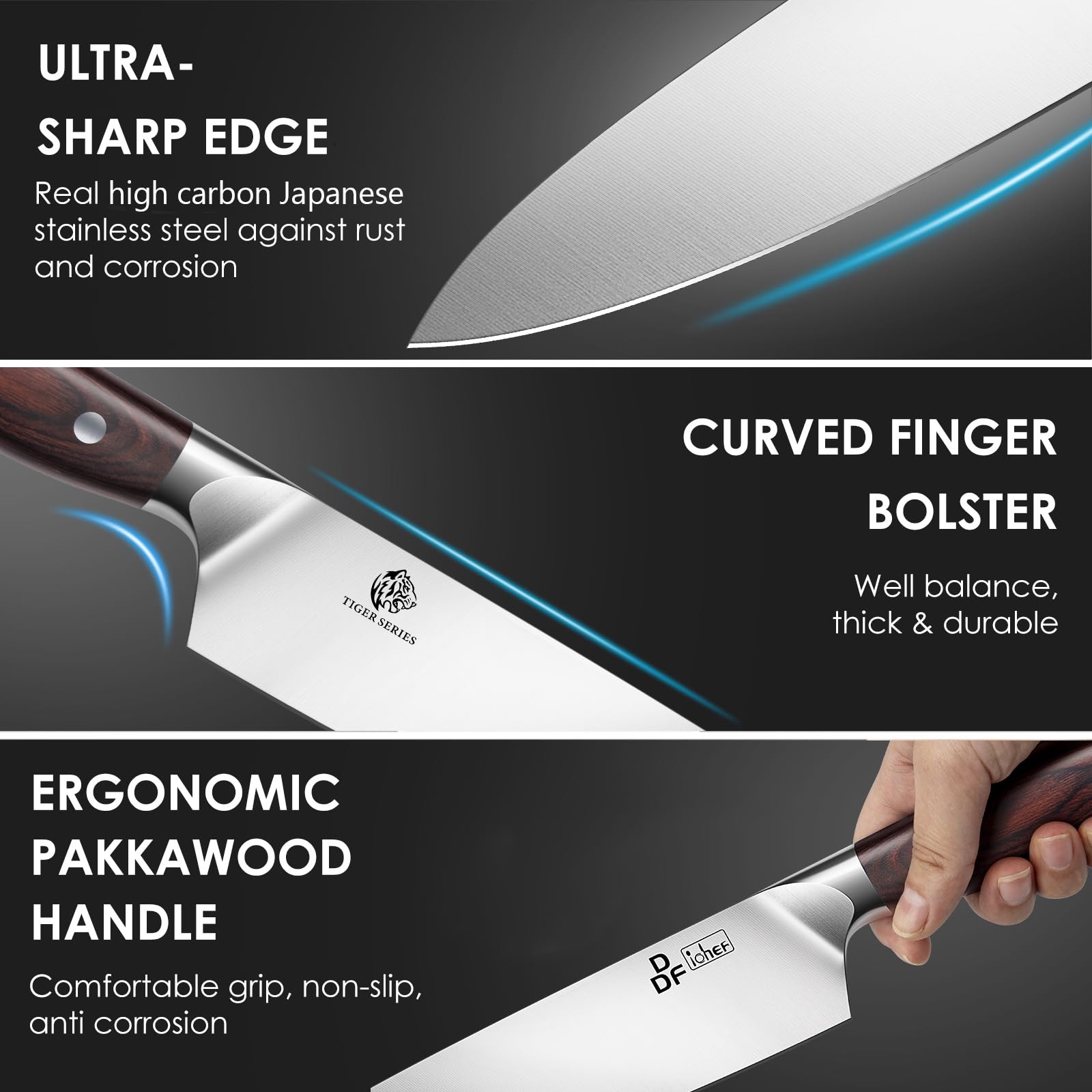 DDF iohEF: cuchillo con mango ergonómico para uso cómodo.