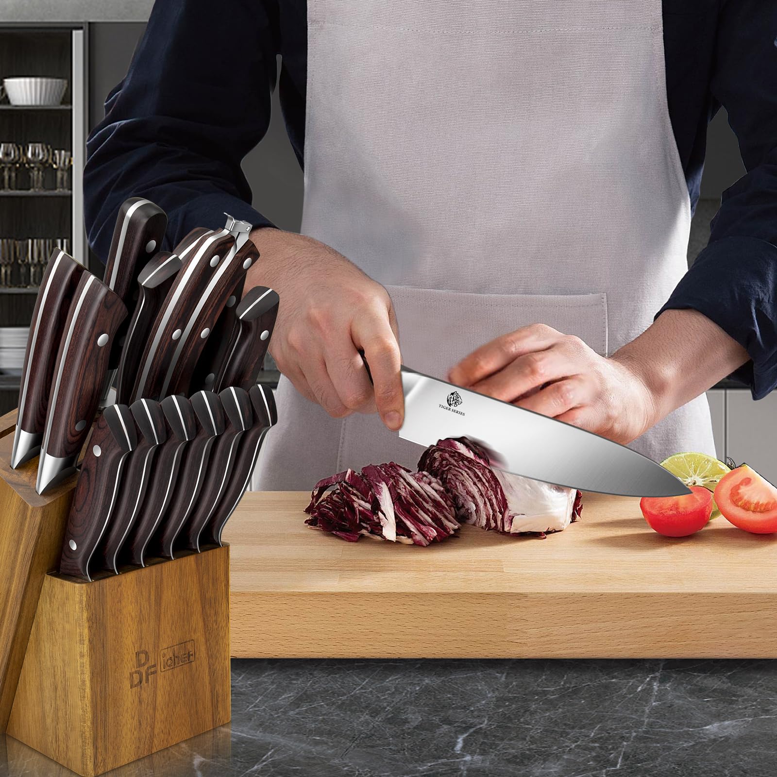 Cuchillo filetear 8 pulgadas DDF iohEF para filetear pescado con facilidad.