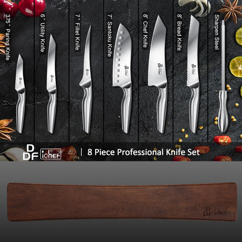 DDF iohEF: cuchillo santoku de 7 pulgadas, versátil para picar y cortar.