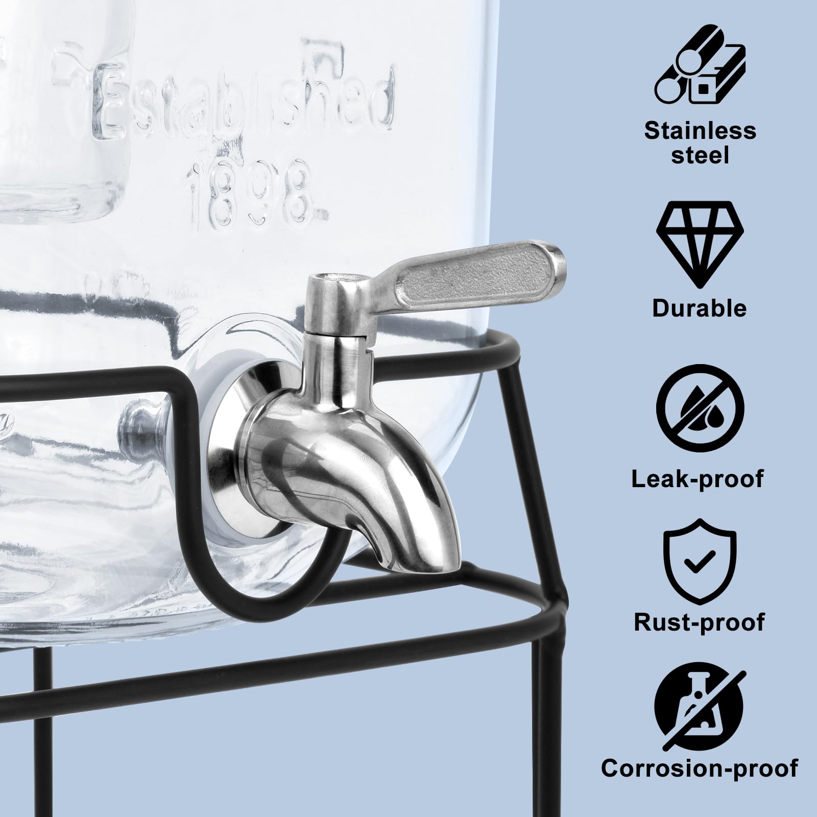 Grifo de acero inoxidable a prueba de fugas para un rellenado limpio