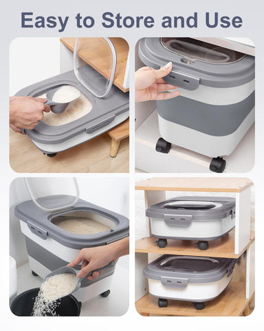 Almacenamiento versátil DDMOMMY para arroz, comida para mascotas y más.