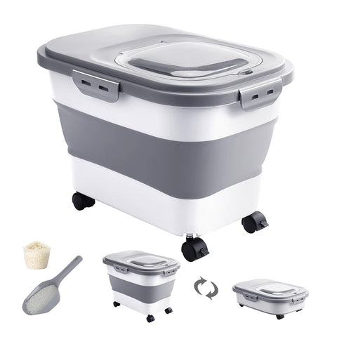 Contenedor DDMOMMY para arroz con ruedas, fácil de mover.