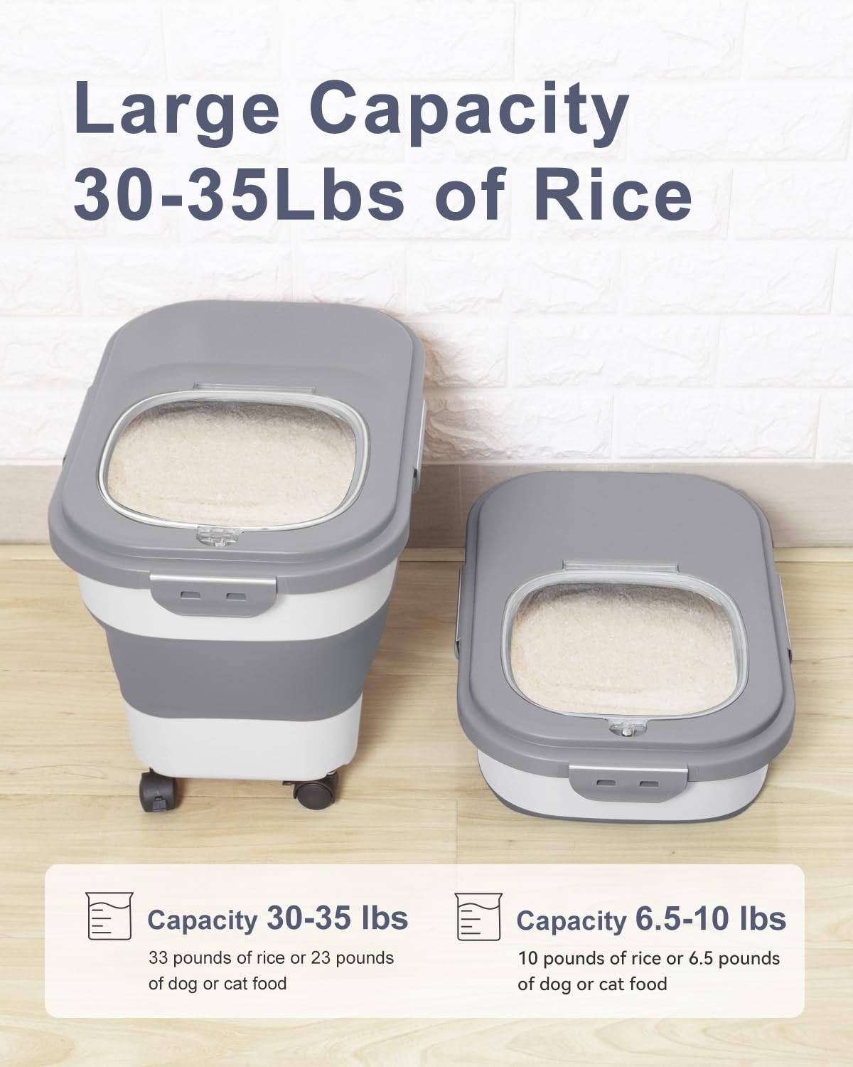 Contenedor DDMOMMY para arroz plegable, ahorro de espacio.