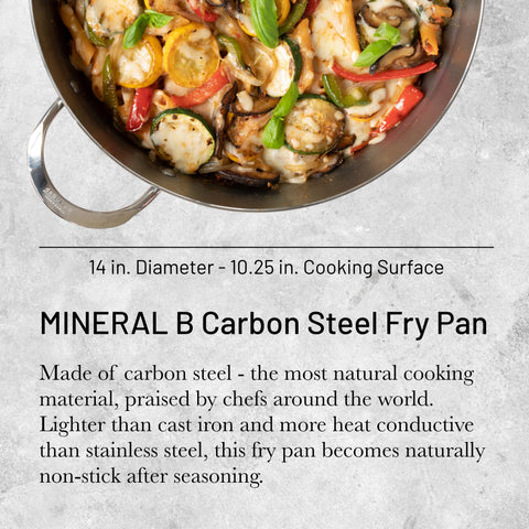 MINERAL B de Buyer, sartén para saltear verduras de manera rápida y uniforme.