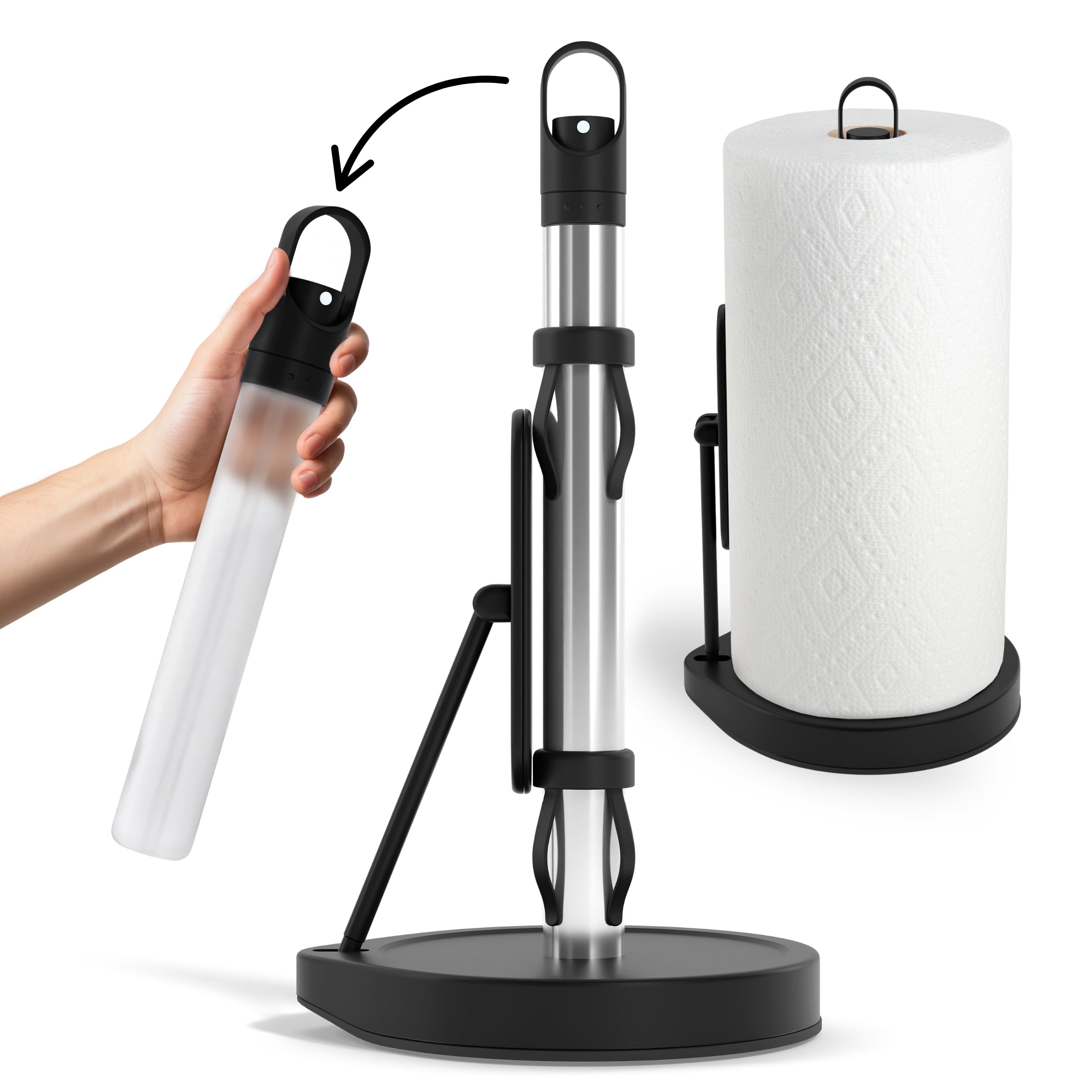 Dear Household porta-papel de acero inoxidable con bomba, base estable para cocina