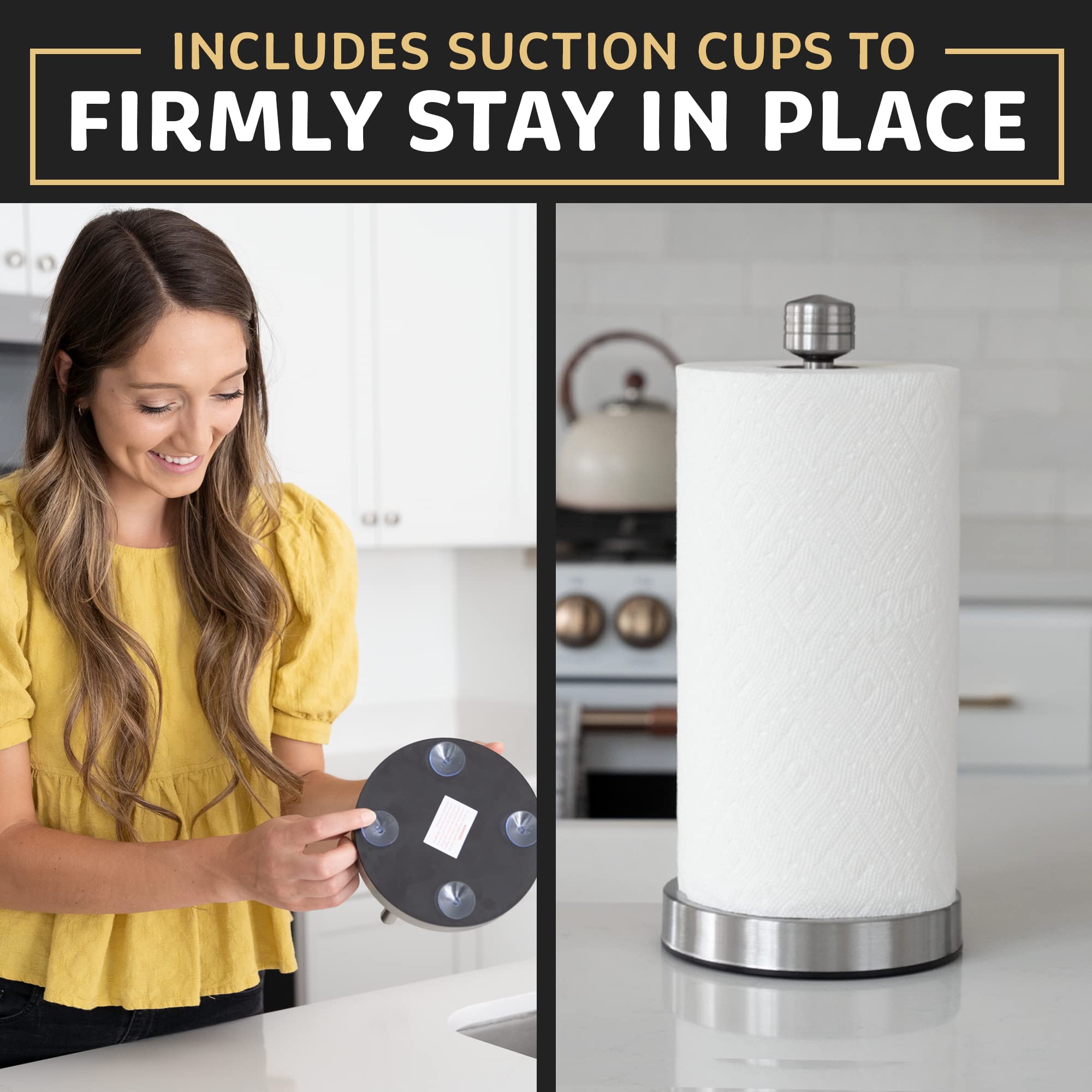Funciona con rollos estándar de papel de cocina.