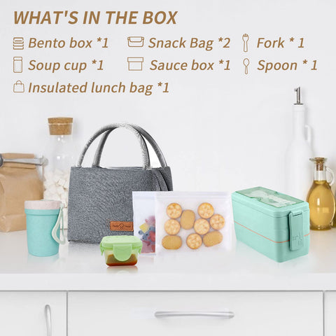 DearHomie Bento Box tres capas diseño compacto ideal para porciones.