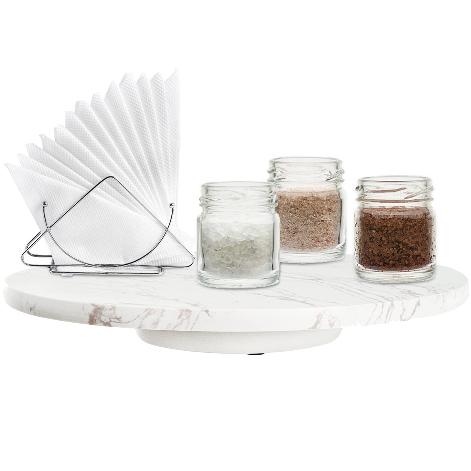 DEAYOU bandeja giratoria de mármol blanco para catering y eventos