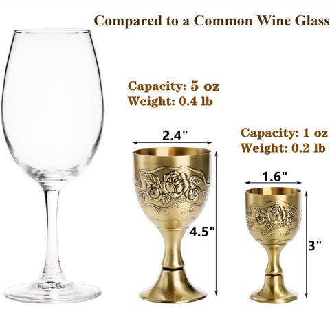 Caliz grande DEAYOU oro con rosetas; ideal para uso ceremonial y presentaciones elegantes.