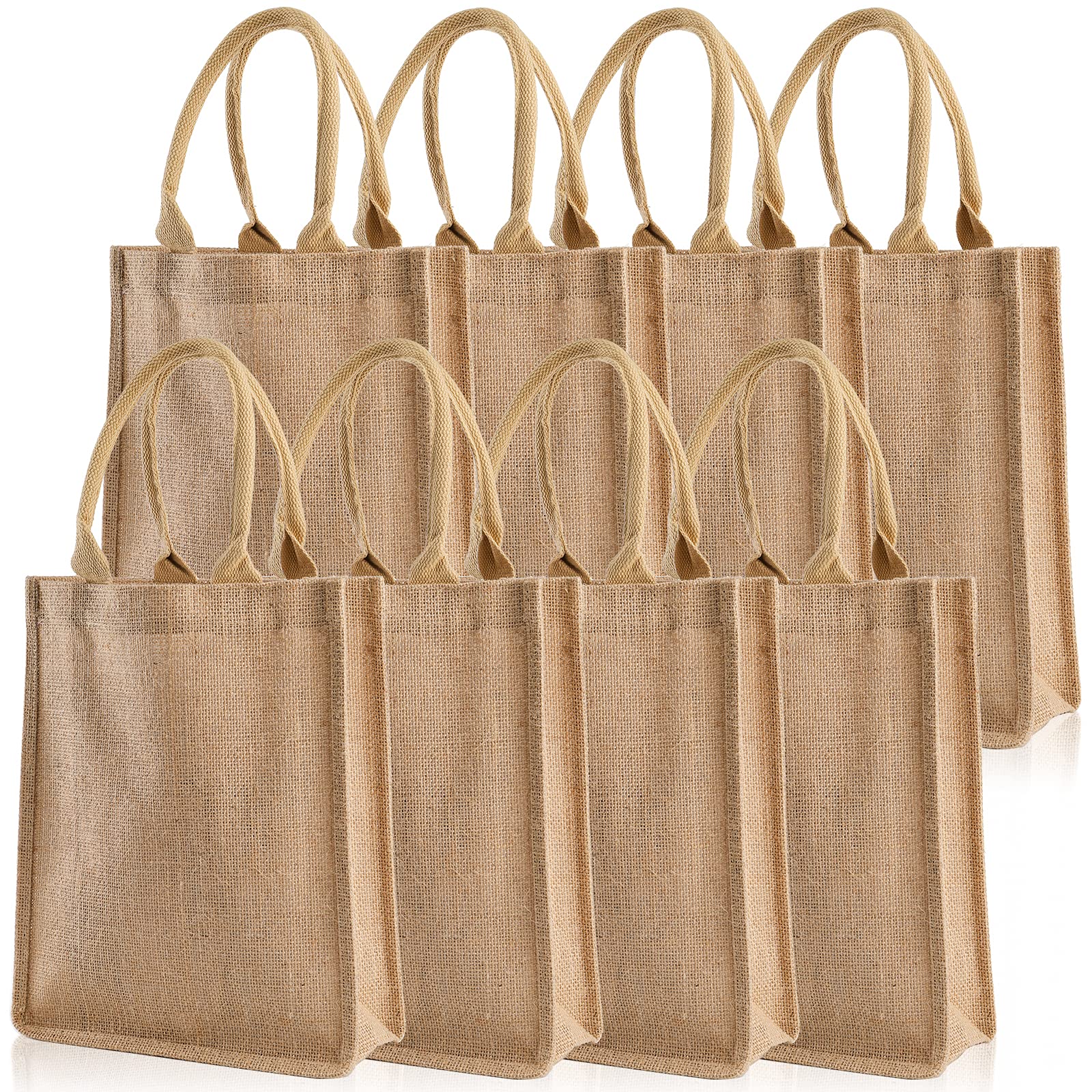 DEAYOU 8 unidades de bolsas de yute para compras reutilizables.