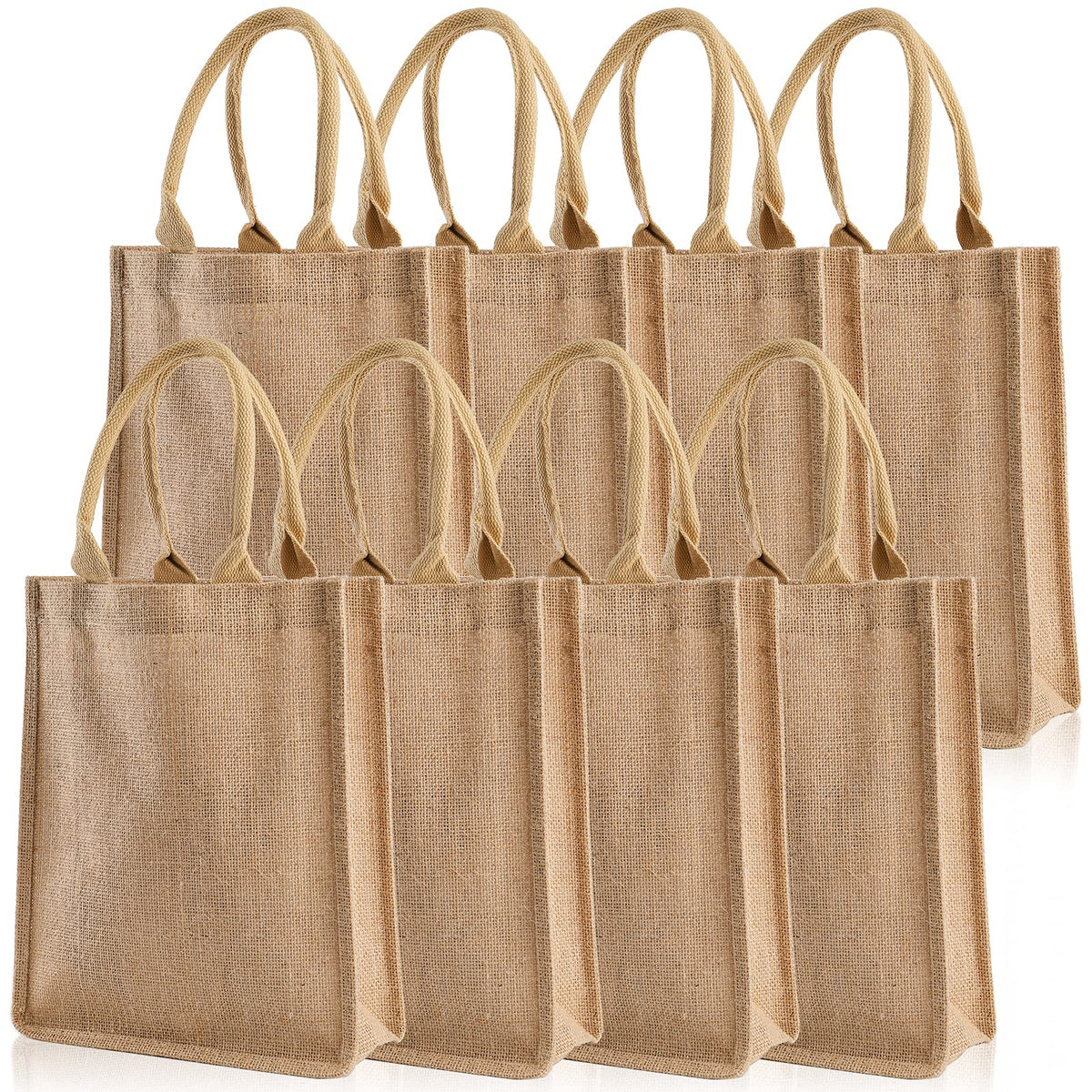 DEAYOU 8 unidades de bolsas de yute para compras reutilizables.