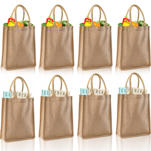 DEAYOU bolsas de yute con costuras reforzadas para mayor durabilidad.