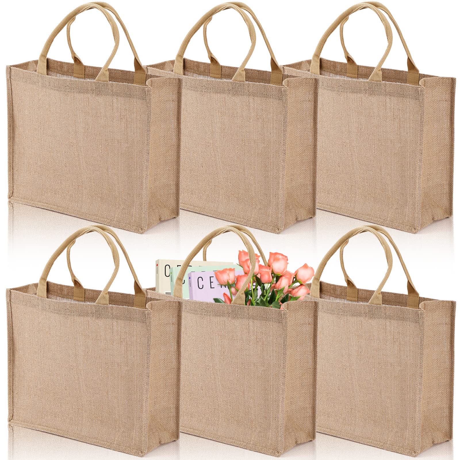 DEAYOU bolso-yute-grande-playa-interior-laminado, ideal para toallas y bebidas