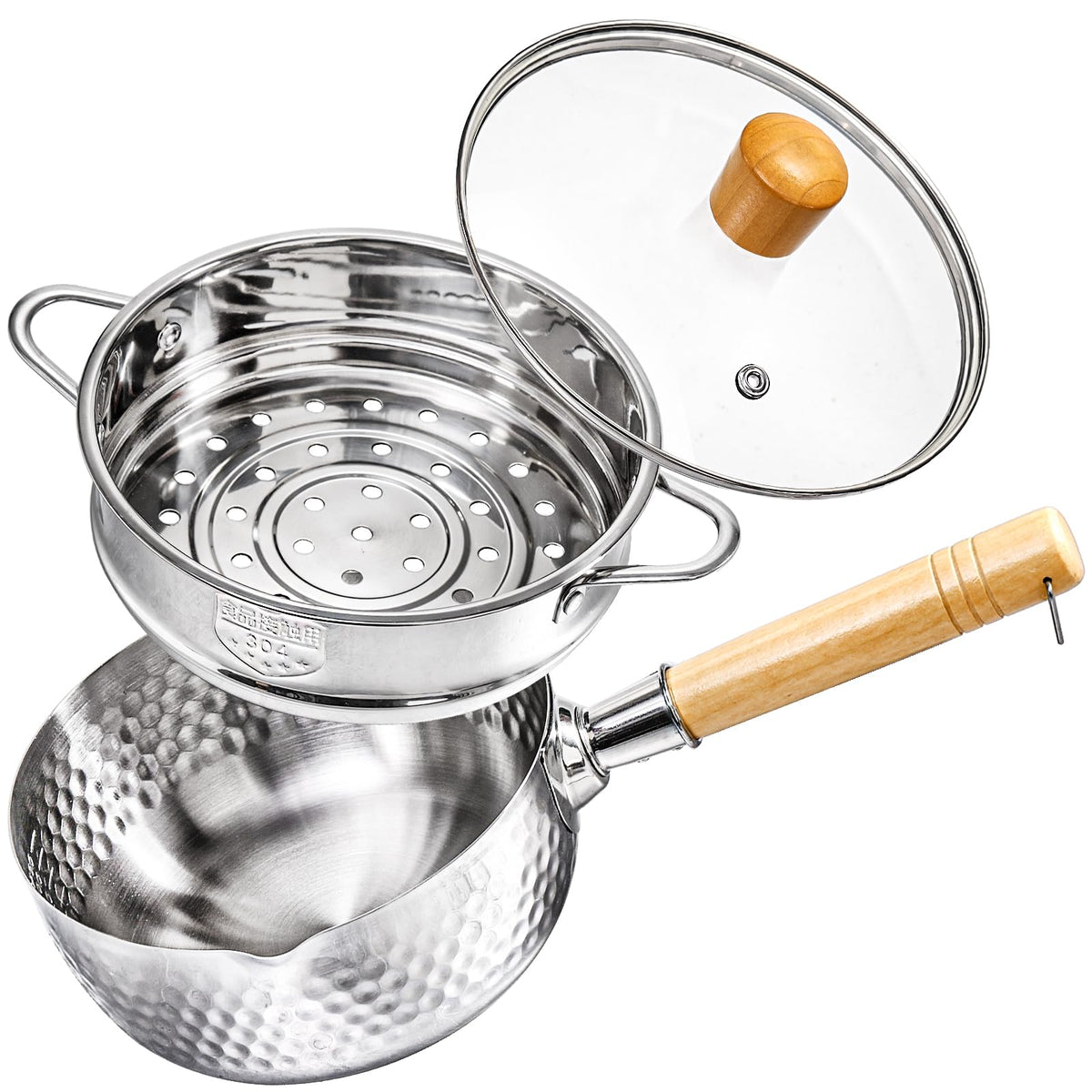 DEAYOU olla inoxidable con vaporizador, ideal para verduras al vapor.