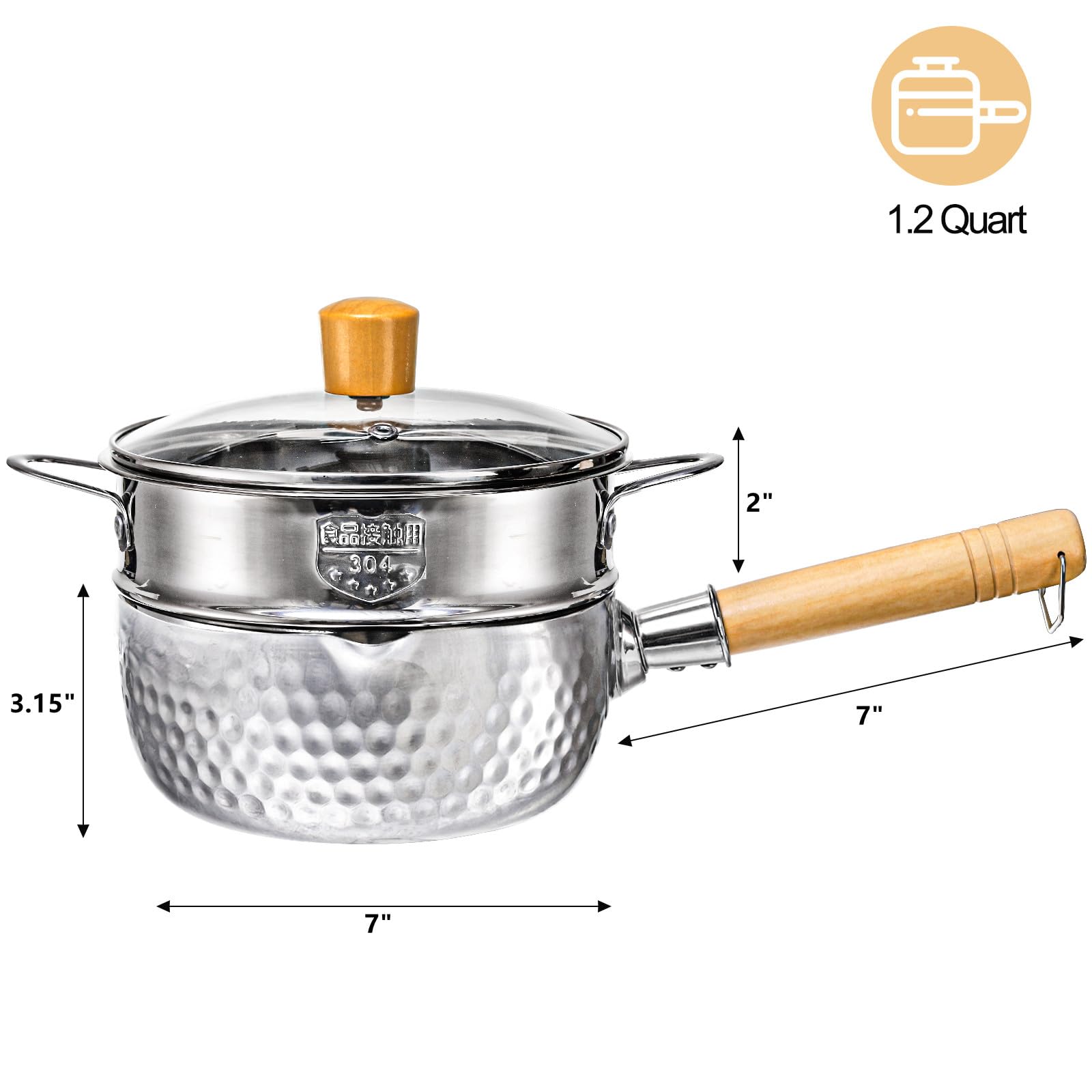 DEAYOU tapa de vidrio transparente, permite vigilar la cocción sin abrir.
