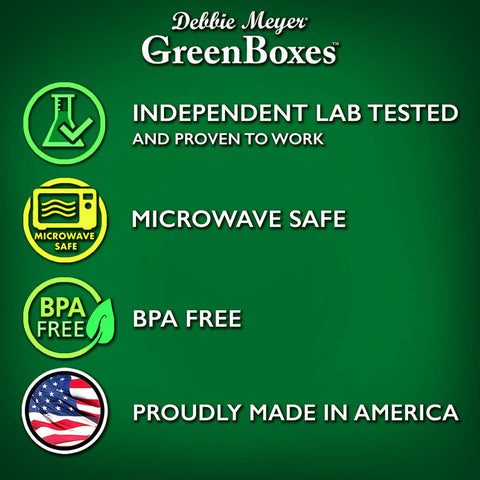 Debbie Meyer UltraLite GreenBox hecho en Estados Unidos, libre de BPA y reutilizable.